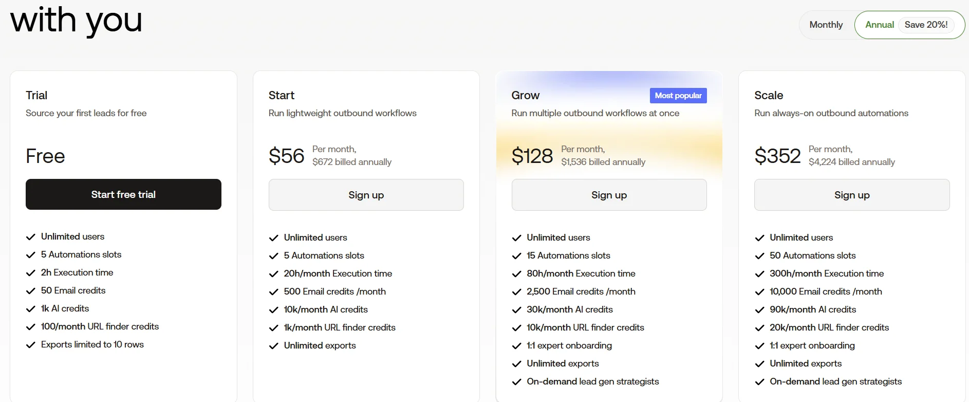 PhantomBuster Pricing