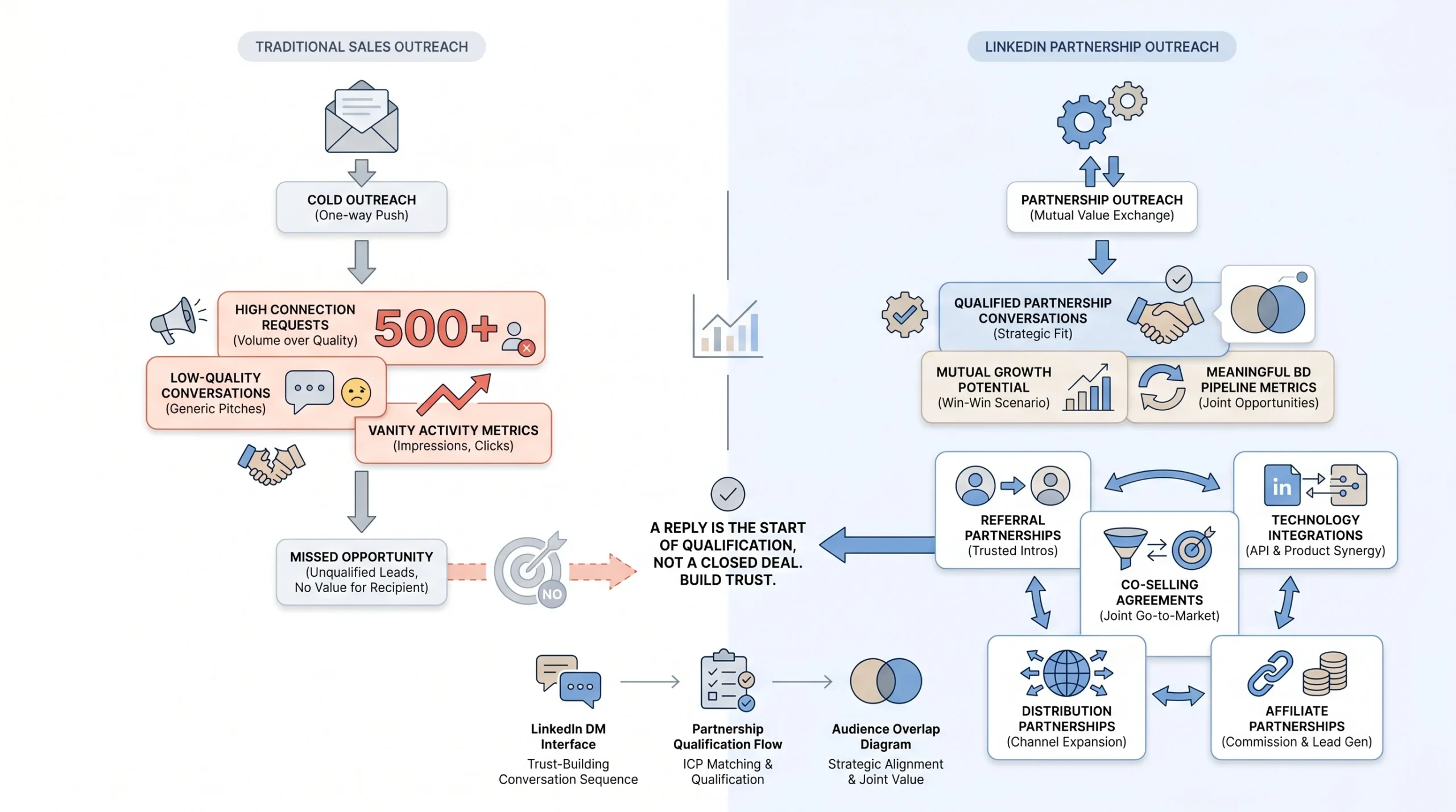 Why LinkedIn Outreach for Partnership Development Is Different from Sales Outreach (and Why That Gap Kills Most BD Pipelines)