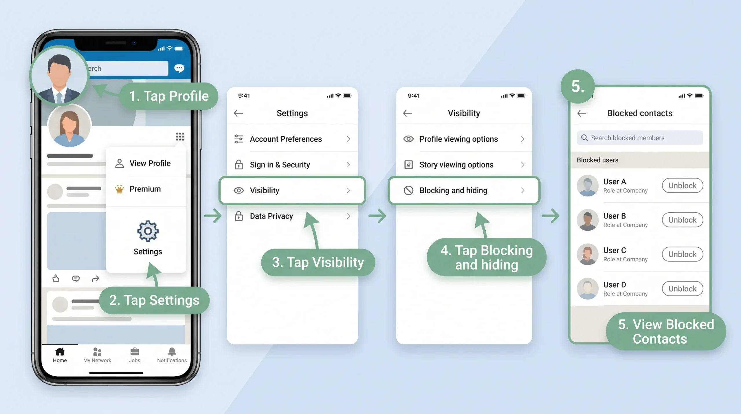 How to View & Manage Your Blocked Contacts List on LinkedIn Mobile (iOS & Android)