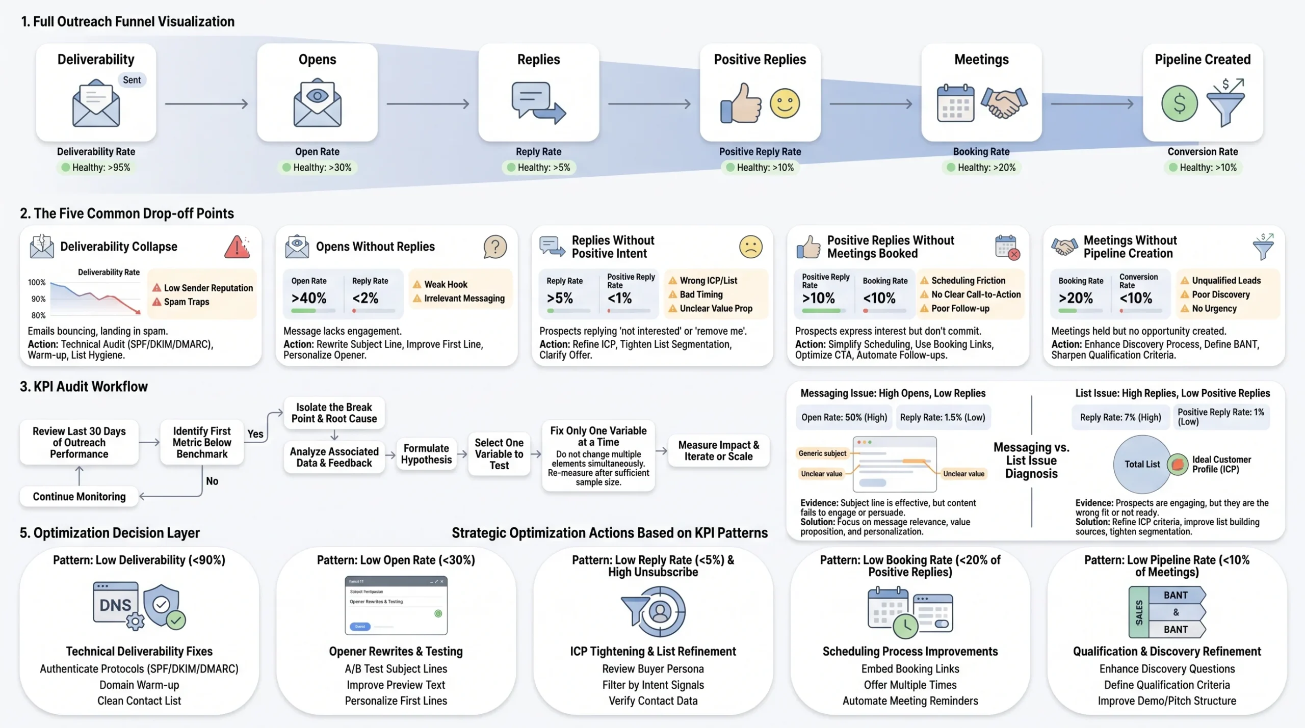 The Funnel Diagnostic Framework Using Cold Outreach KPIs to Find Exactly Where Your Outreach Is Breaking