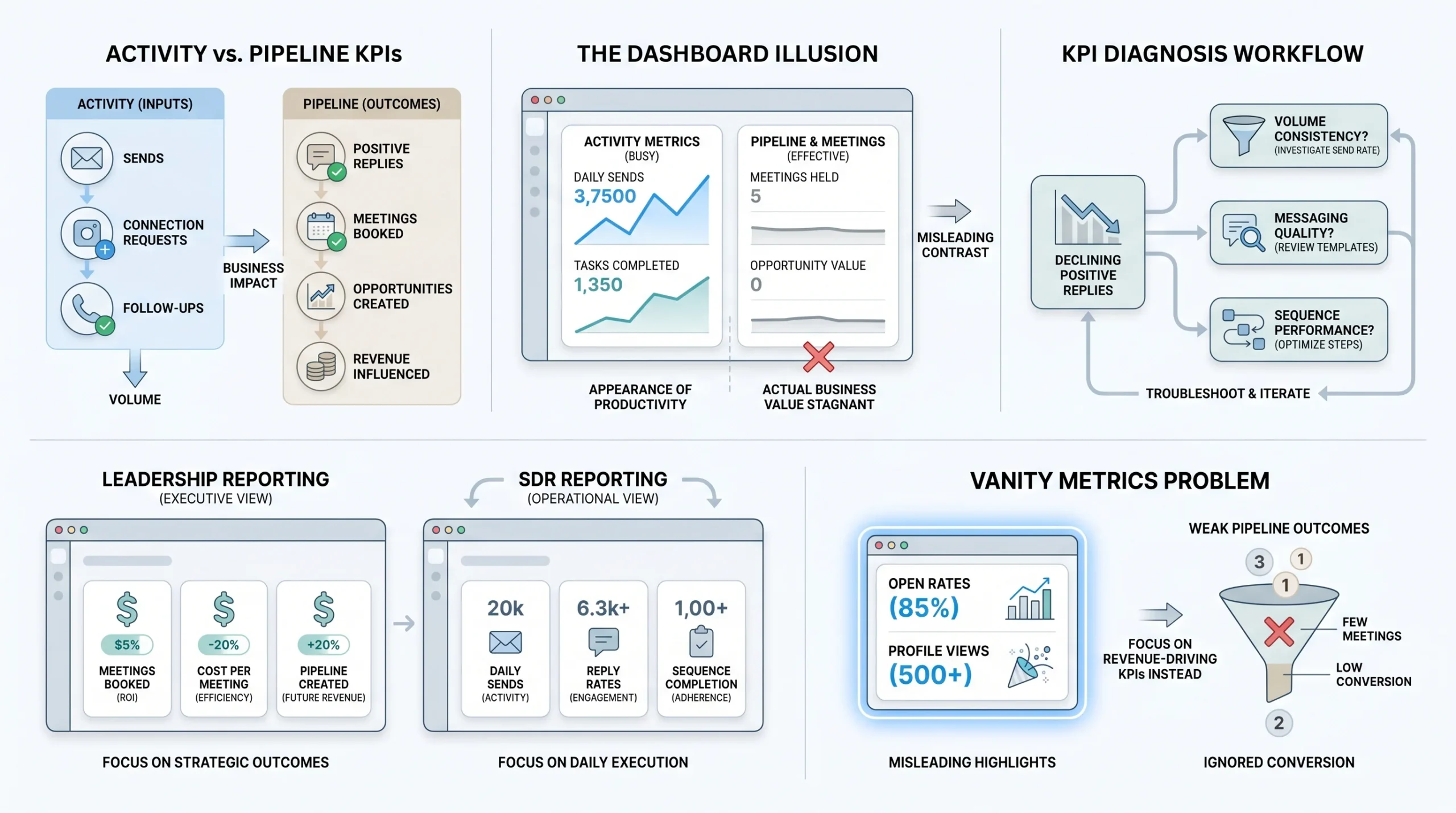 The Two Types of Cold Outreach KPIs (and Why Mixing Them Up Kills Your Pipeline)