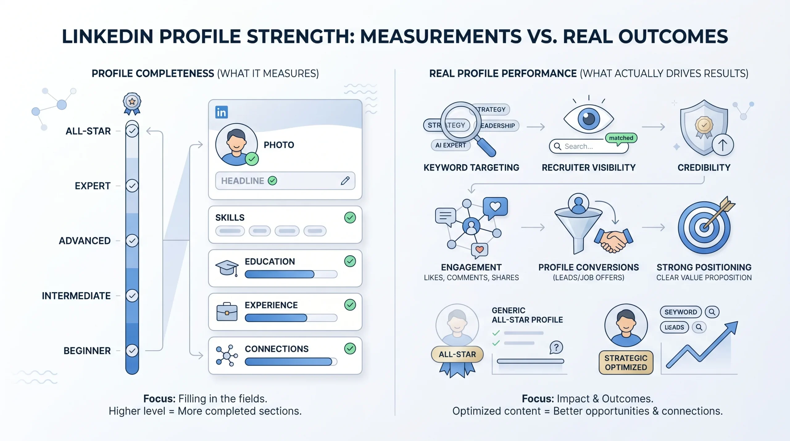 What LinkedIn Profile Strength Actually Measures (and What It Doesn’t)