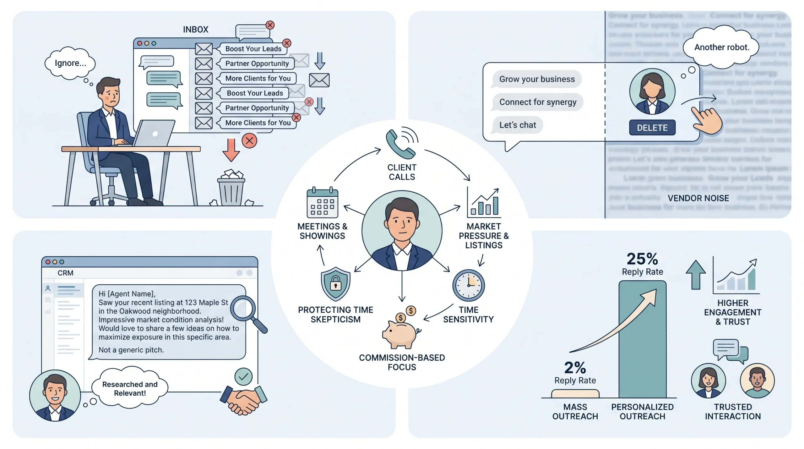 Why Most Outreach to Real Estate Agents Gets Ignored (And What Changes That)