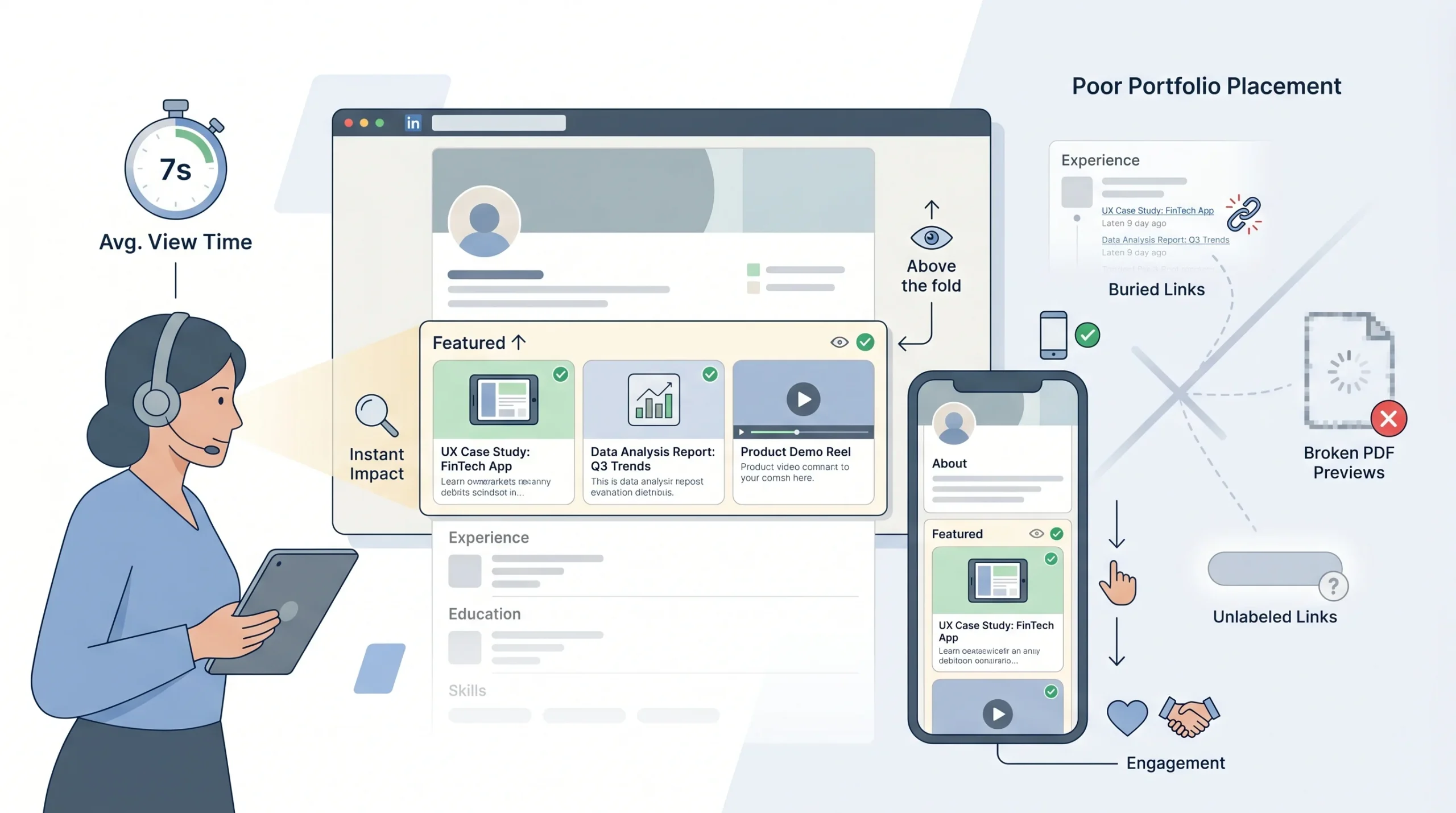Why Your Portfolio Placement on LinkedIn Matters More Than the Work Itself