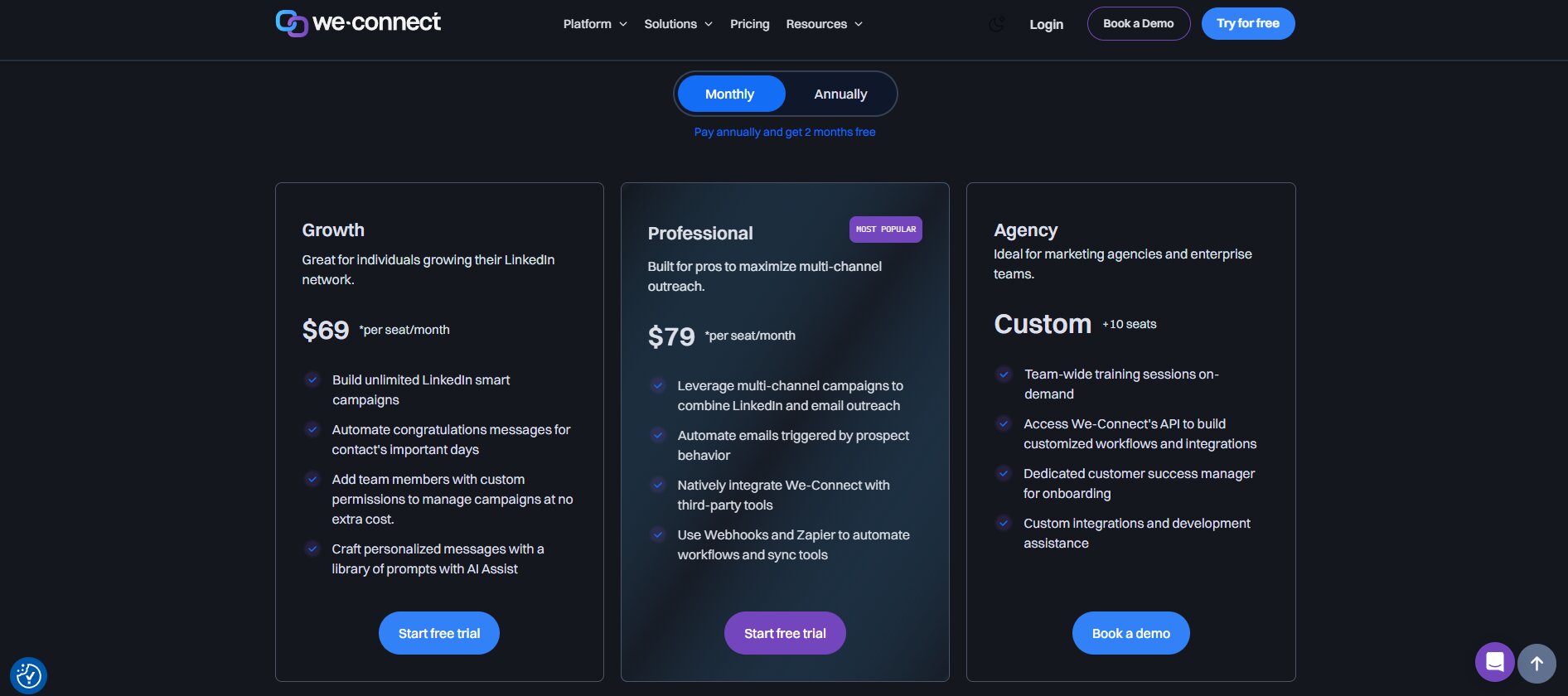 We-connect Pricing